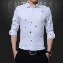 

2021 Men's new brand shirts Reserved aramy Sergio K Camisa Slim Fit casual social print top Embroidery Long Sleeve Men shirt