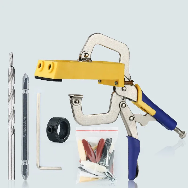 

Woodworking Oblique hole locator Style Pocket Hole Jig Kit Set System for Wood Working Step Drill Screws tool