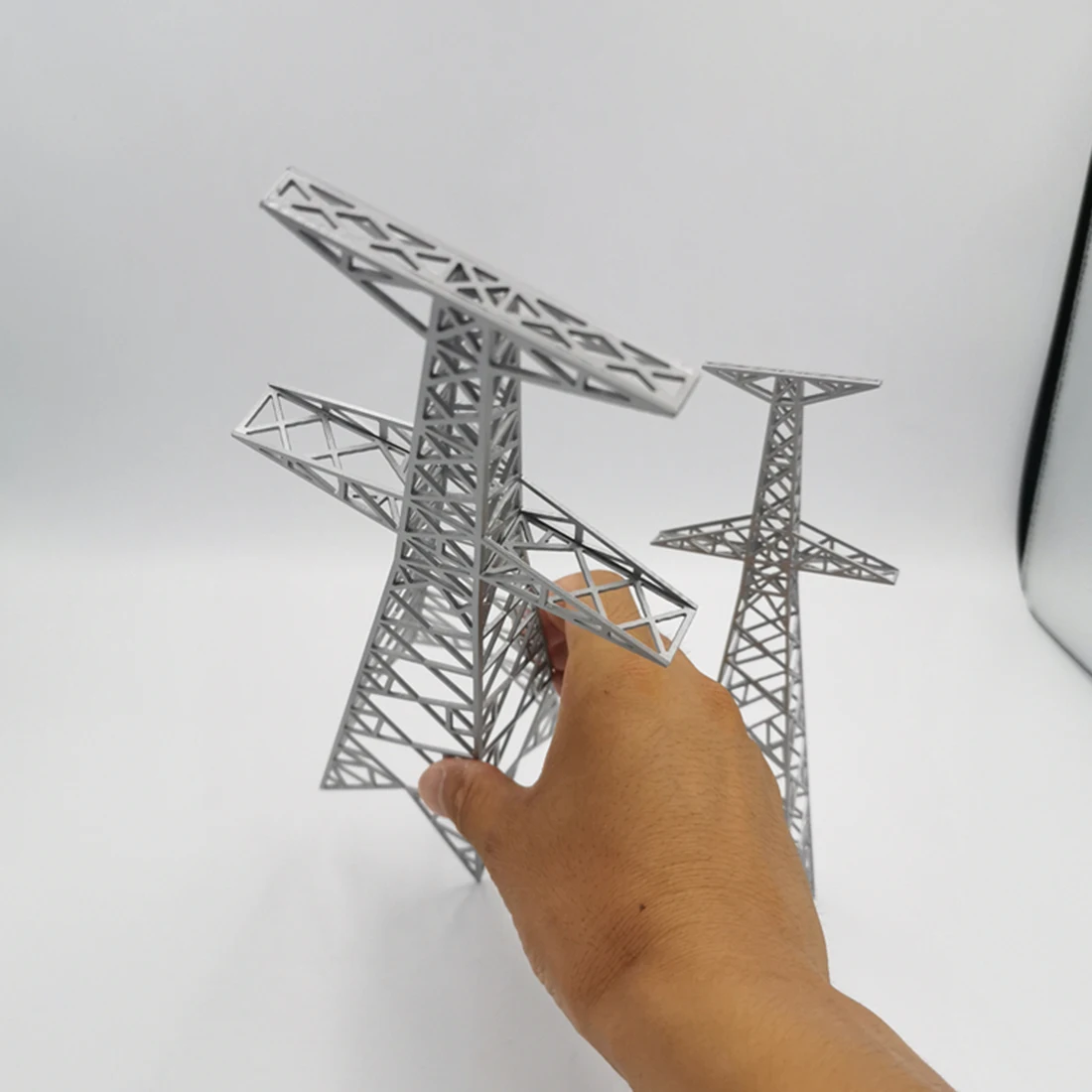 NFSTRIKE 20X4,7X4,7 см/30X7,1X7,1 см DIY Песочная настольная башня Модель Высокое напряжение передачи башня украшения-серебристо-серый