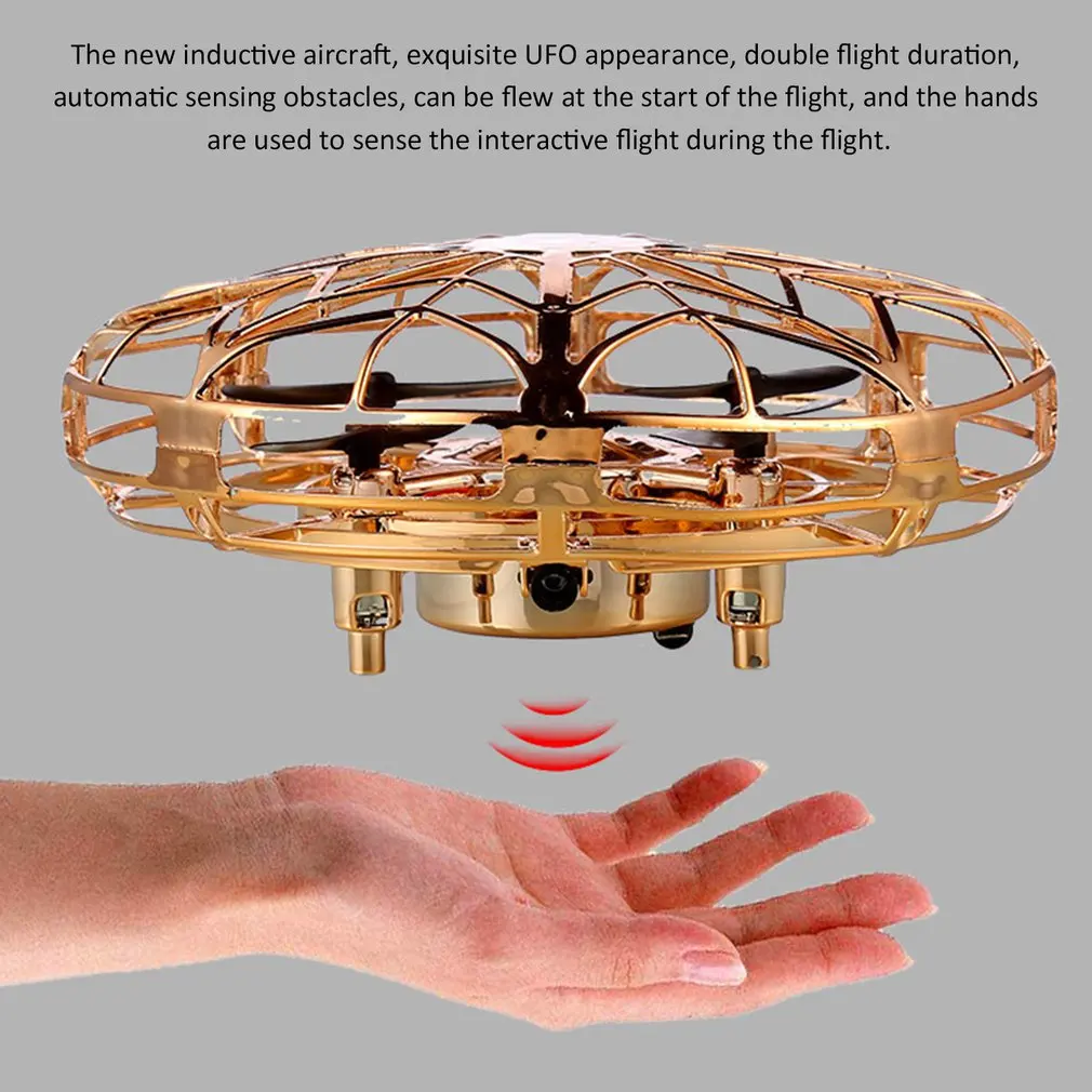 Мини Радиоуправляемый Дрон с датчиками 2,4G 4CH Квадрокоптер Gyro Fly Ball умный Небьющийся Карманный НЛО USB Инфракрасный безопасные игрушки для детей