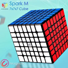 Дизайн Qiyi X-Man Spark M 7x7x7 волшебный магнитный кубик без наклеек профессиональные магниты Spark 7x7 скоростной куб головоломка Cubo magico