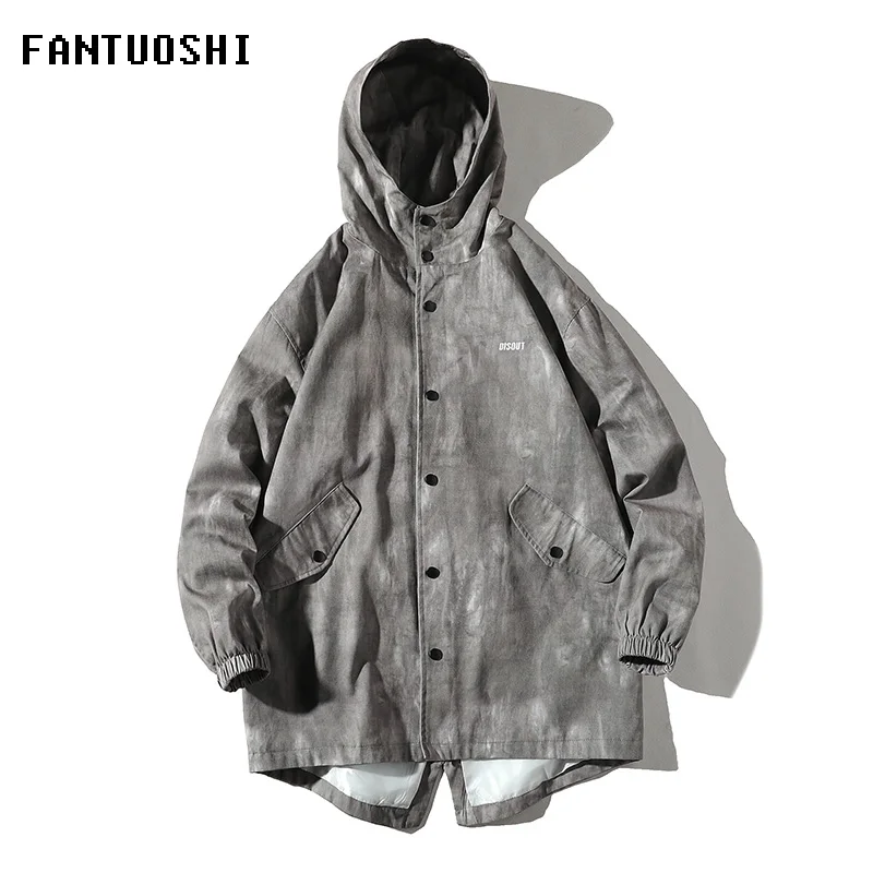 

Men's jacket fashion slim casual single-breasted hooded jacket printed camouflage jacket large size men's clothing black 5XL