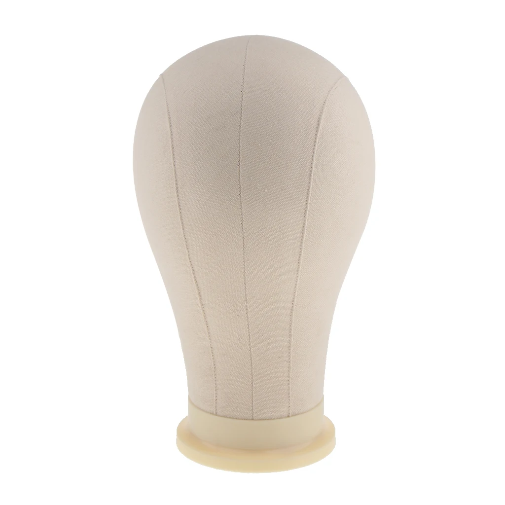 Canvas  Block Mannequin Head Hair Wig Making Hat Display Doll with Mount Hole Circumference 23'' Height 13.7''