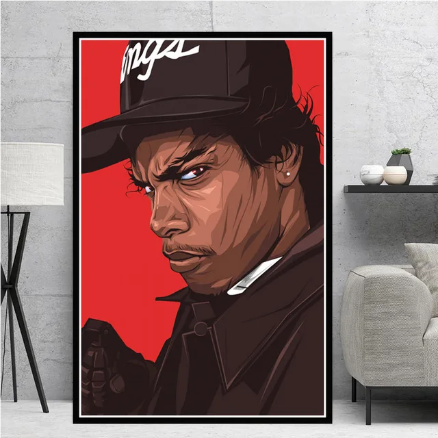 NWA хип-хоп музыкальный Рэппер со звездами Ice Cube Eazy-E холст постер печать Современная живопись маслом искусство настенные картины гостиная домашний декор - Цвет: M