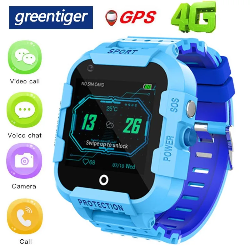 

Greentiger Waterproof 4G Smart Watch Kids GPS Location SOS Wifi Video Call DF39 Smartwatch children Camera Baby safe VS A36E