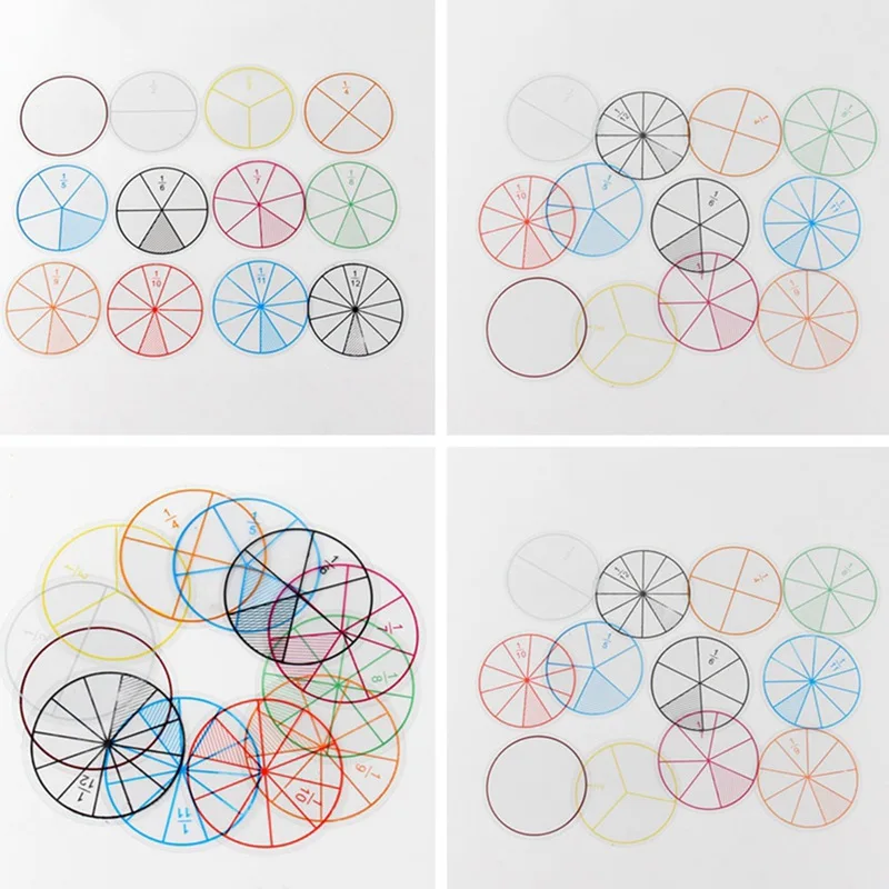 1set Plastic Numbered Fractions Circles Math Chips Mathematics Number Toy 1set Plastic Numbered Fractions Circles Math Chips Mathematics Number Toy
