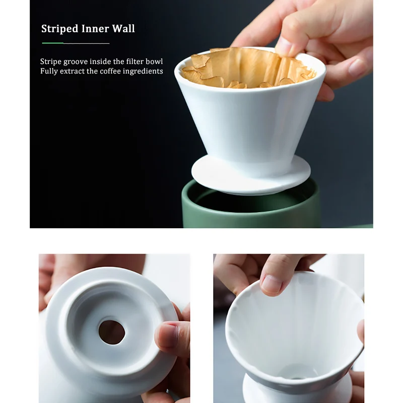 MICCK термостойкая многоразовая кофейная капельная чашка с фильтром V60 стильная кофейная капельная чашка с отдельной подставкой керамическая кофейная капельница