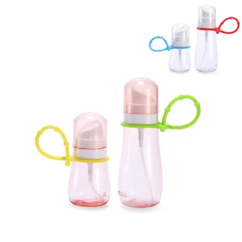 

50/100ml Portable Refillable Bottle With Silicone Strap Portable Hanging Rope Disinfectant Spray Bottle Travel Empty Container