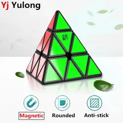 Yj yulong V2M Магнитная Волшебная Пирамидка кубик без наклеек куб Yongjun магниты Треугольники кубик-головоломка