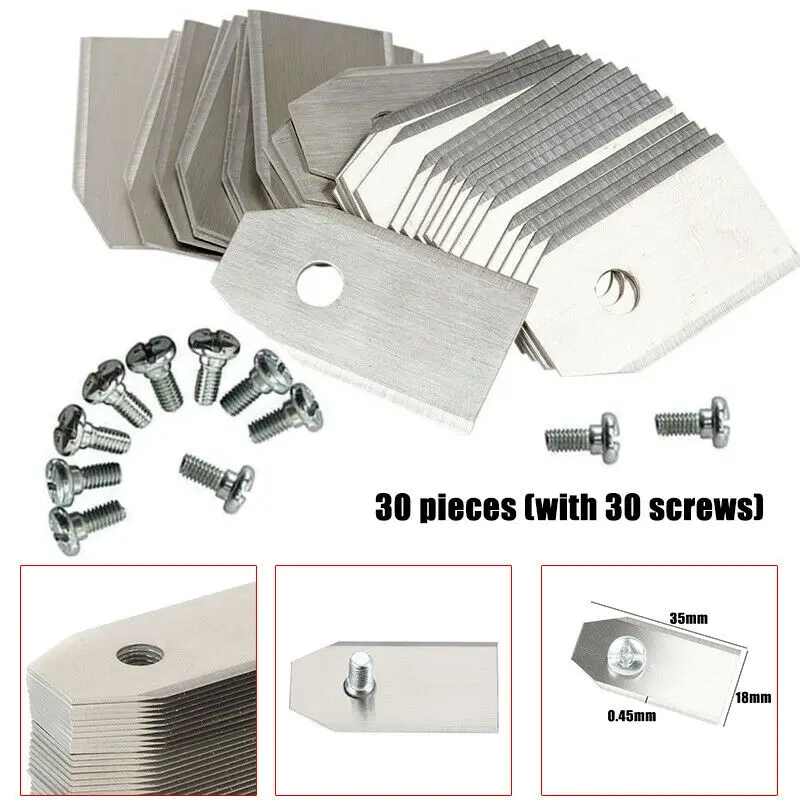 30pcs Steel Lawnmower Blades Trimmer Cutter Piece Replacement For Husqvarna Automower / Gardena Robotic Lawnmower Garden Tools For grass trimmer,strimmer trimmer parts,grass trimmer accessory,trimming blade