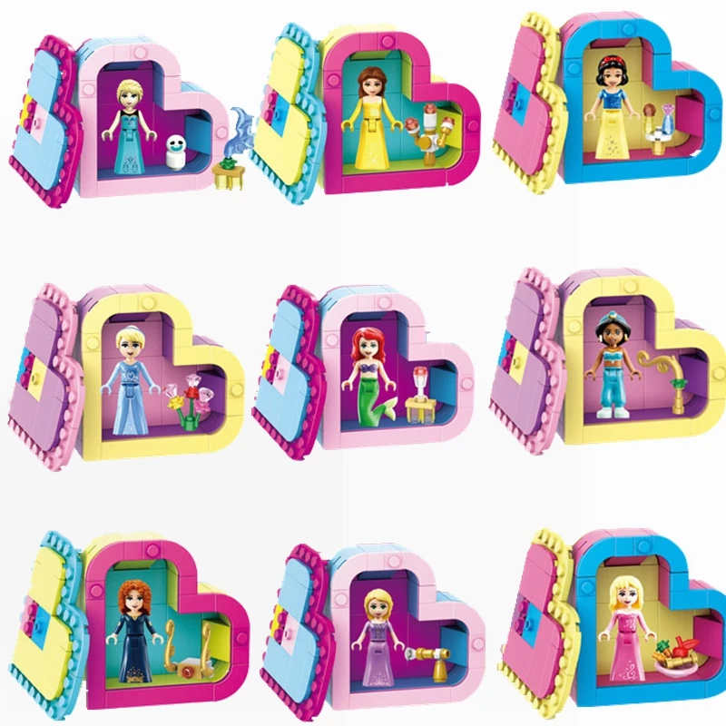

Legoing Princess Toy Hobbies Building & Construction Toys Children Friend Scenes Girls Heart shape Blocks Princess Legoings Gift
