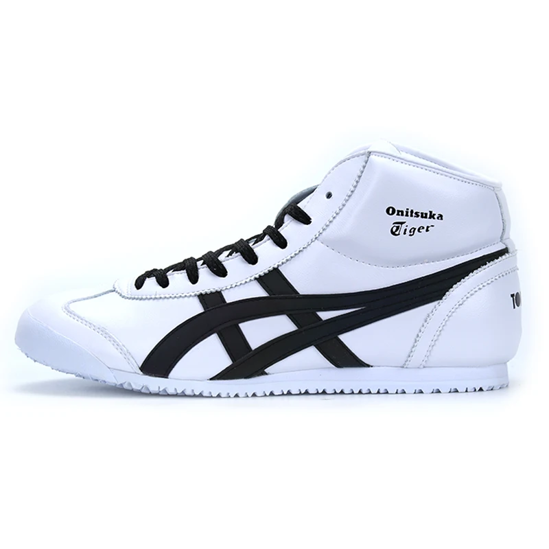 Оригинальные кроссовки Onitsuka Tiger; Женская Удобная Обувь для скейтборда; Мужская модная обувь с высоким берцем на шнуровке; Прочные спортивные ботинки унисекс наивысшего качества - Цвет: White and blue