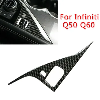 

1* ​Carbon Fiber Black Gear Shift Drive Panel Decorative Sticker Car Interior Cover Trim For Infiniti Q50 Q60 2014-19