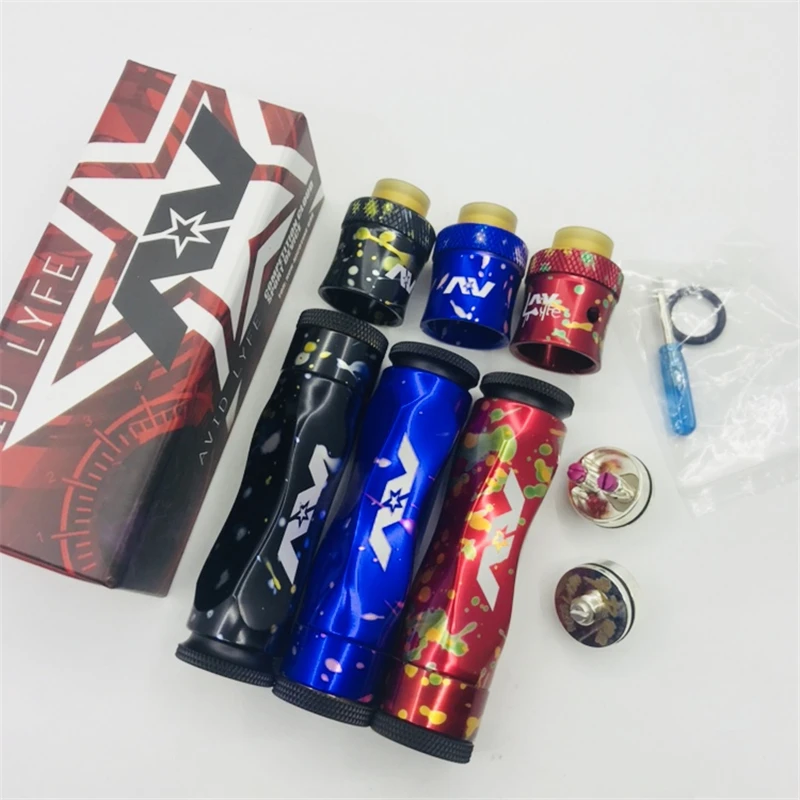 

Hot Mechanical mod Avid Lyfe Cotton Candy Slow Twist Gyre Mod Captain Cap II RDA AV Series Full Kit 18650 Battery vaporizer