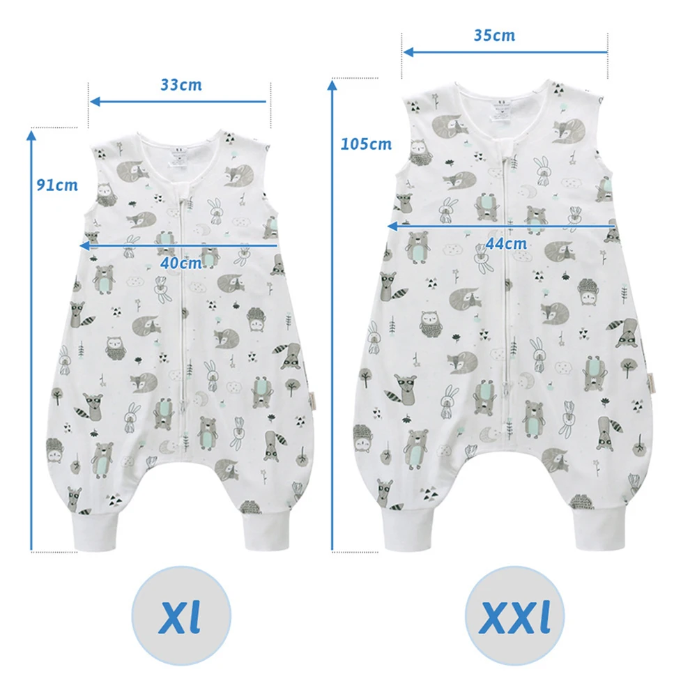 Sleeping Bags For Baby 2-5Years Summer Thin 0.5Tog Kids Play In Room Sleeveless Split-Leg One-Piece Boys Girls Baby Sleepwear