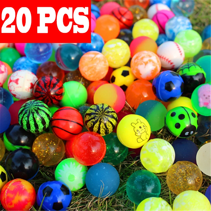 20pcs Kids Magic Bouncy Jumping Balls Rubber Grownups Anti Stress