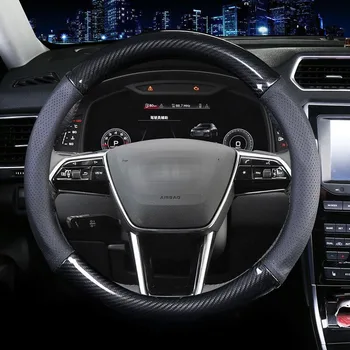 

Genuine Leather car steering wheel cover for Ford Fiesta 2008-2013 Ecosport 2013-2016 Custom made auto teering wheel cover