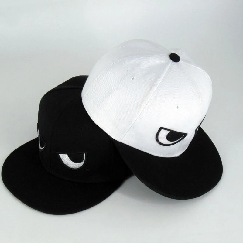 New Fashion Men Women Baseball Cap Cute Cartoon Eyes Embroidery Unisex Snapback Adjustable Teenage Hip Hop Flat Hat Caps CP0388 (2)