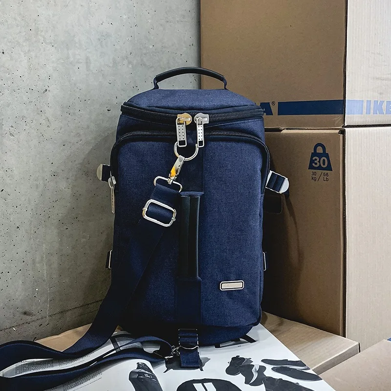 New Chao Brand Shoulder Bag Men's Large Canvas Travel Bag High School Student Bag Waterproof Multifunctional Backpack Bagpack