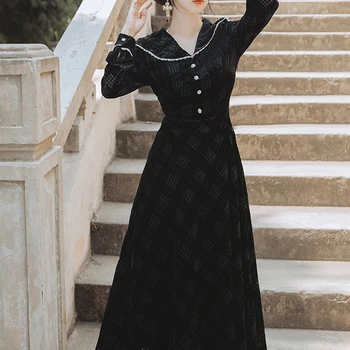 

YAMDI party spring summer long sleeve dress long dress women elegant vintage 2020 a-line coctail solid boho vestidos maxi robe