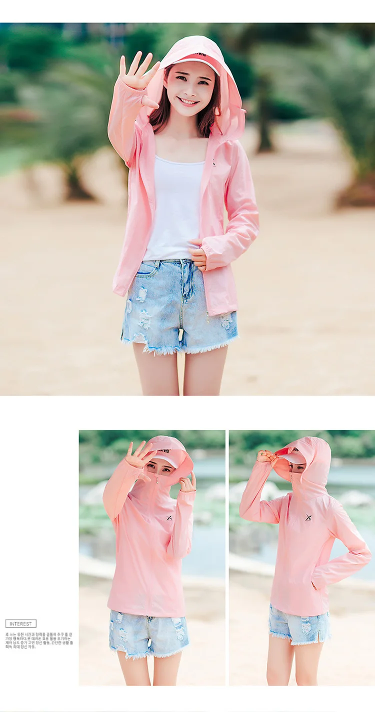 Летняя одежда для защиты от солнца в Корейском стиле Женская одежда для велоспорта на открытом воздухе защита от ультрафиолета дышащая тонкая защита от солнца Clo