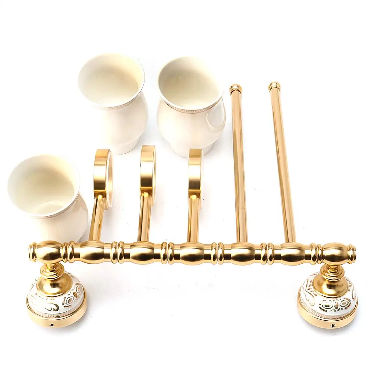 Toothbrush Cup Holder Polished Bathroom Hardware Sets Modern Carved Chrome Bath Towel Rings