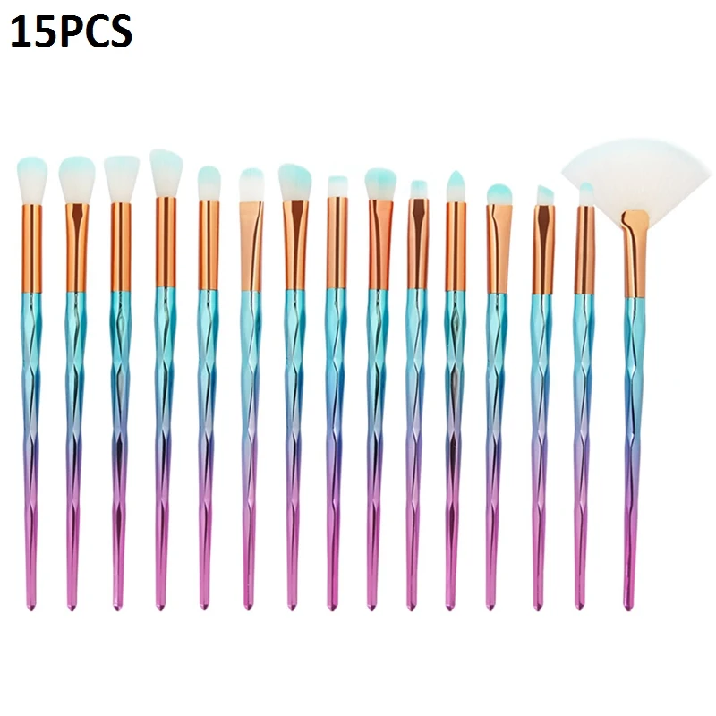 15pcs A 7/10/15/20 штук, Профессиональные кисти для макияжа, с украшением в виде кристаллов, на нашем сайте! кисти для макияжа Косметическая кисть для растушевки набор кистей для макияжа Pincel Maquiagem - Handle Color: 15pcs A