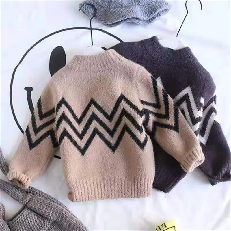 Осенне-зимний детский свитер высокого качества Повседневная теплая мягкая детская одежда с принтом для мальчиков 2, 3, 4, 5, 6 лет, Свитера для маленьких девочек