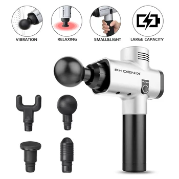 

Body Massage Gun Muscle Relief Percussion Massager Deep Massage Professional Electric Massager Quiet with 4 Heads
