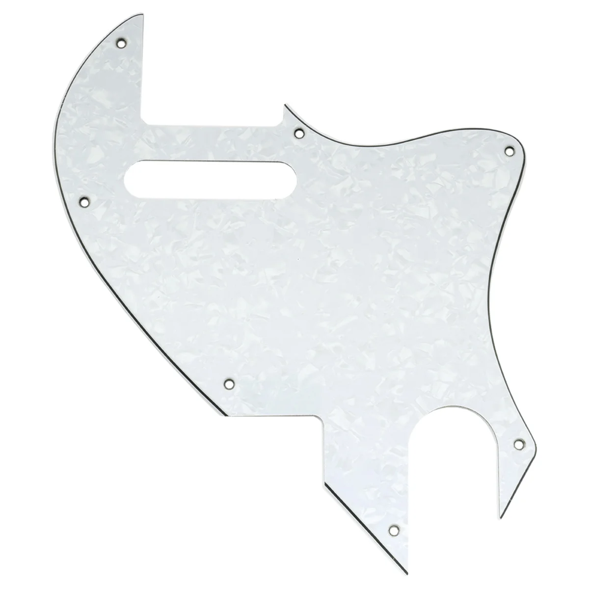 

Musiclily Pro 7 гитара отверстия Pickguard для крыла F-Hole Hybrid Tele Style электрическая гитара, 4-слойная белая жемчужина