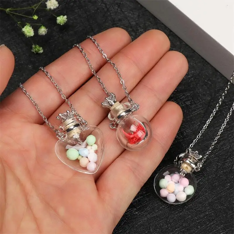 Clear Water Drop Mix Shape Perfume Bottle Necklaces Essential oil Keep Openable Make Wish Pendant Blood Vial Necklace For Women 4