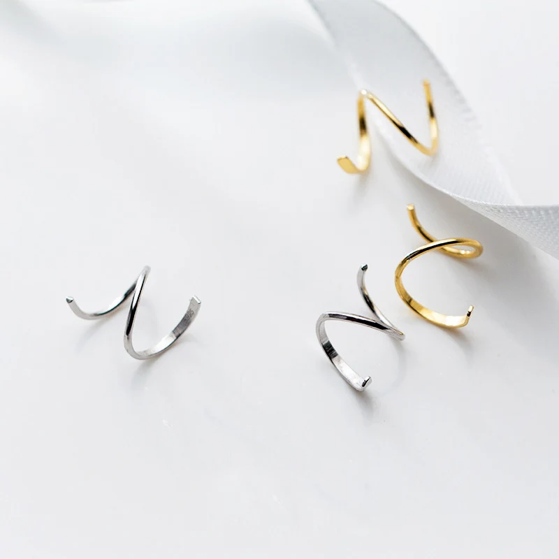 Orecchini Cerchio Donna In Argento 925 O Placcato Oro 18k | Design A Spirale Aperta | Gioielli Ipoallergenici MARLION JEWELS In Elegante Confezione Regalo