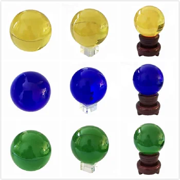 

60mm All Colors Crystal Round Glass Ball With Crystal Stand For Home Decoration Free Shipping
