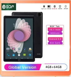 Nuevo 10,1 pulgadas Tablet ordenador Octa Core 3G llamada de teléfono mercado de Google GPS Wi Fi FM Bluetooth 10,1 tabletas 4G + 64G Android 9,0 Tab