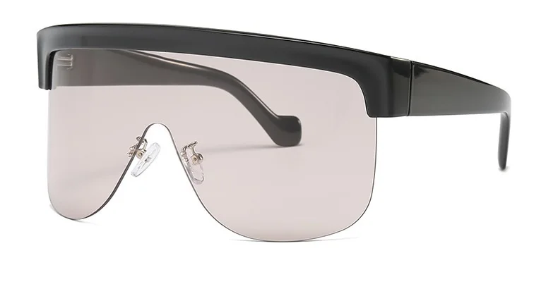 Уникальные негабаритные цельные солнцезащитные очки для женщин, брендовые солнцезащитные очки без оправы с большим принтом, леопардовые оттенки, мужские ветрозащитные винтажные очки