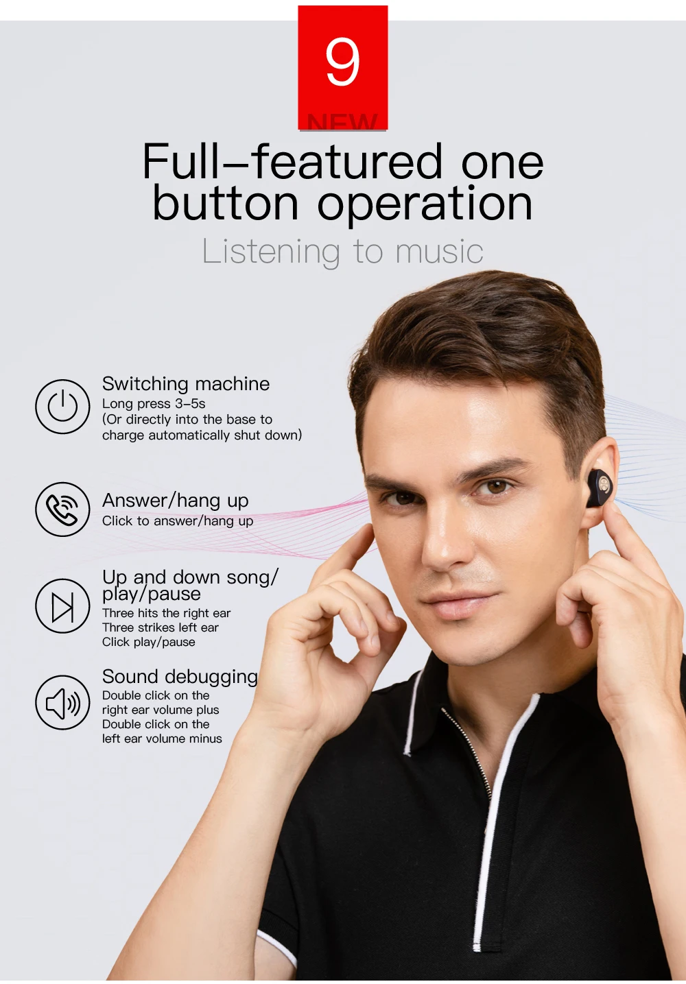 M9 TWS беспроводные наушники Bluetooth 5,0 Hifi звук беспроводные наушники сенсорное управление гарнитура игровая стерео гарнитура