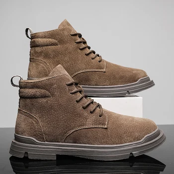 

2020 New Martin Boots Men's High-top British Style Work Boots Trendy Shoes Men's Desert Boots Military Boots