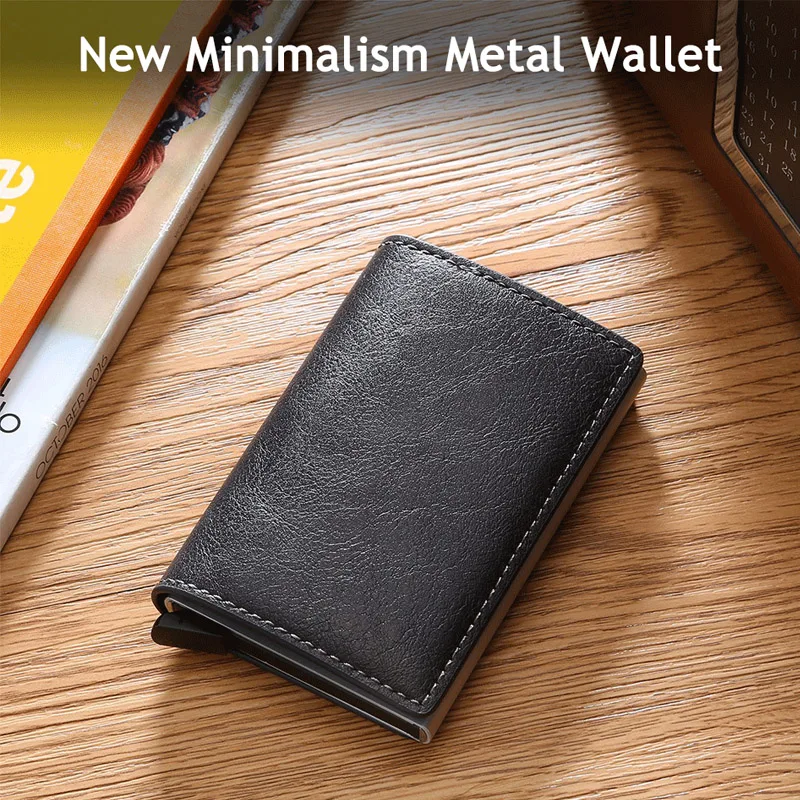 DIENQI Rfid карбоновый кожаный чехол для кредитных карт мужской Алюминиевый