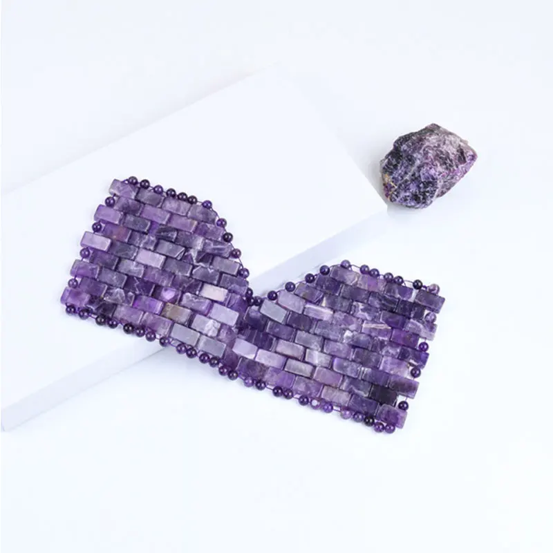 Natural Amethyst Jade Eye Mask Jade Roller Massager Gouache Scraper Set Cold Therapy Eye Mask Face Skin Care Massage Tools 3