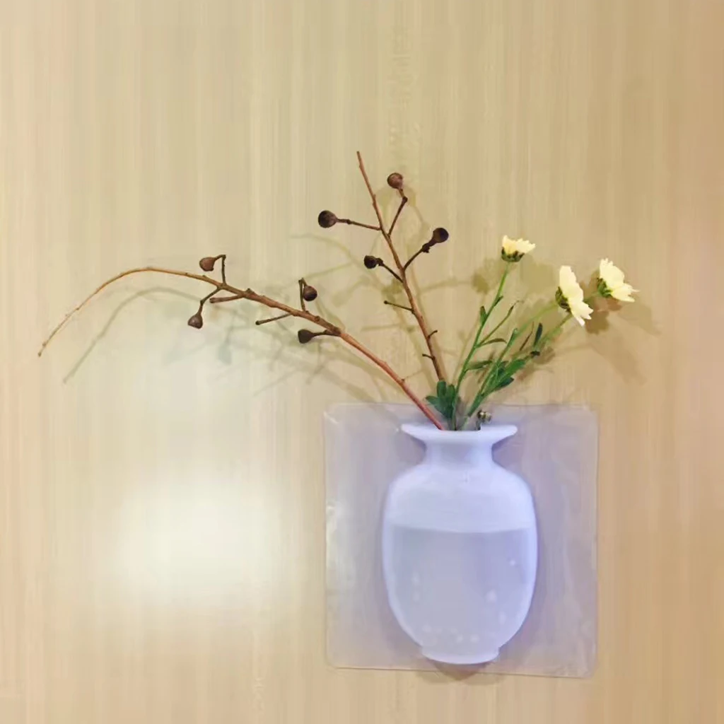 

1Pcs Hot Silicone magic Sticky Flower Vase Container for Xmax Gift DIY Home Office Desk Decorative Wedding Decoration Favor