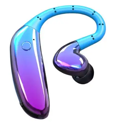 Purple FMJ, новинка, D08, настоящая беспроводная Bluetooth гарнитура 5,0, одно ухо, движение, двойное подвижное кольцо, ушные крючки для xiaomi redmi iphone - Цвет: Purple