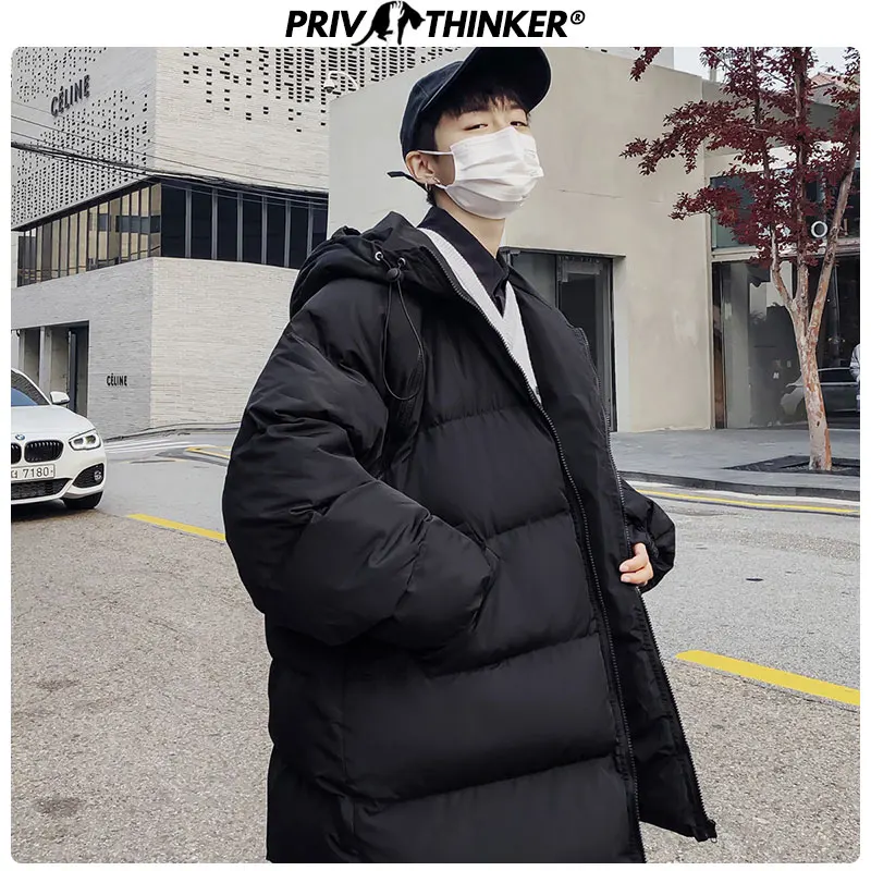 Privathink, зимние теплые мужские Длинные куртки, парки, одноцветные, с рукавом, съемная верхняя одежда, пальто, жилет, парки, мягкие мужские свободные куртки