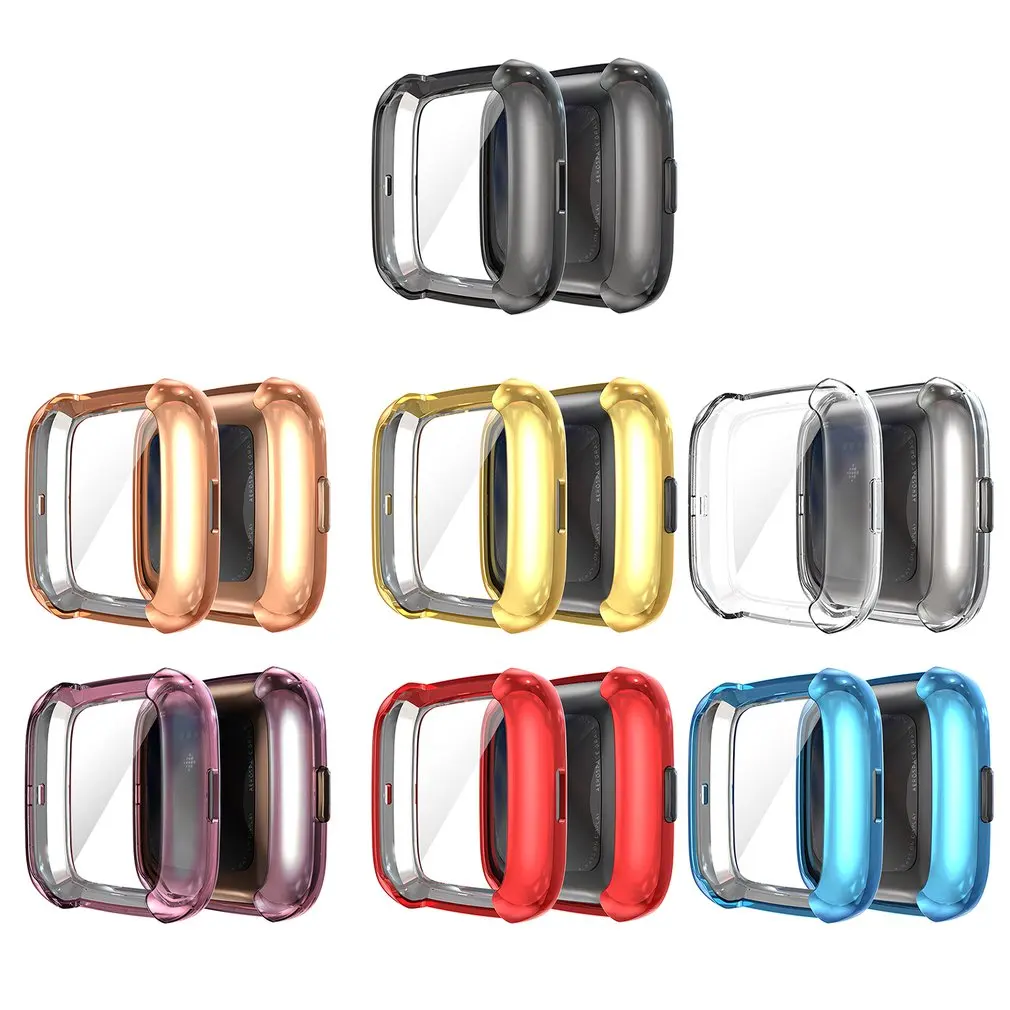 

Soft Tpu Case For Fitbit Versa Band Waterproof Watch Shell Cover Screen 8 Color Protector Smart Watch Dropship