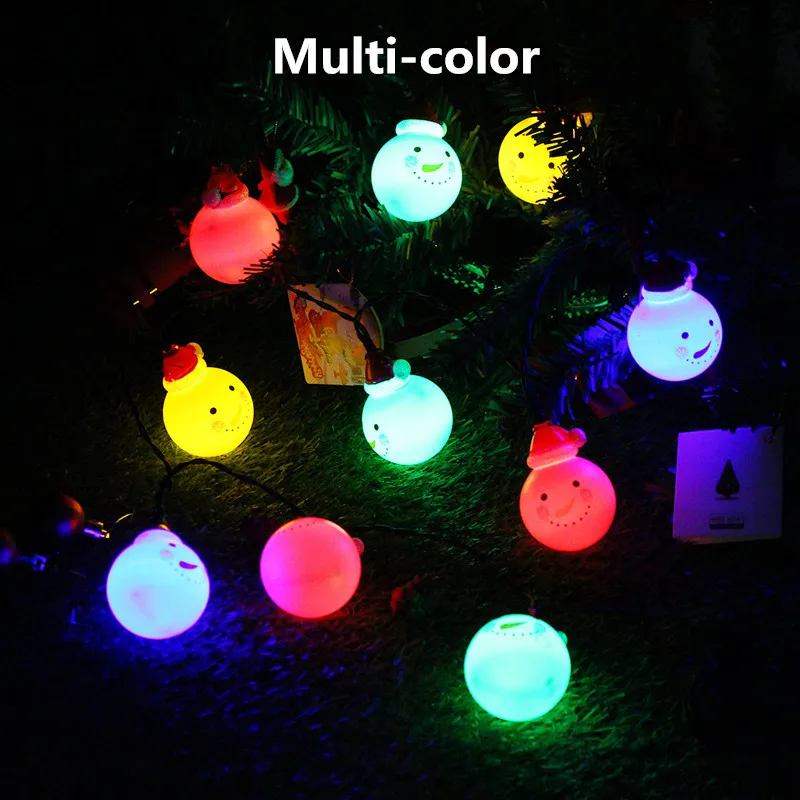 Multi-color Рождественский светодиодный Сказочный светильник в виде снеговика, милый Санта-Клаус, стильный светильник s 3,5 м для рождественской елки, внутренний декоративный светильник Вечерние - Испускаемый цвет: Multi-color