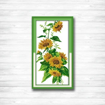 

Beautiful Flower Sunflowers dmc 14CT 11CT counted cross stitch Needlework Set Embroidery kits chinese cross stitch Home decor
