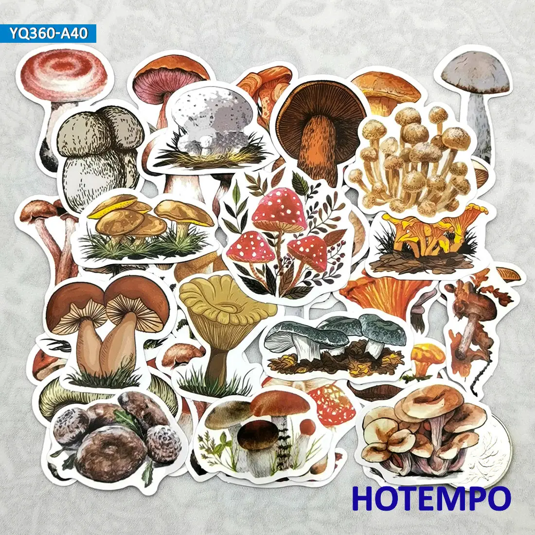 40 개, 귀여운 프리 핸드 스타일, 버섯, 곰팡이, 여행 미니 다이어리 스티커, 스크랩북, 저널, 수하물, 컵, 전화, 노트북, 기타, 헬멧, 스티커 장난감