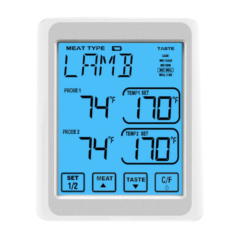 

Meat Thermometer Dual Probe Digital Instant Bbq Thermometer for Oven Kitchen Grilling