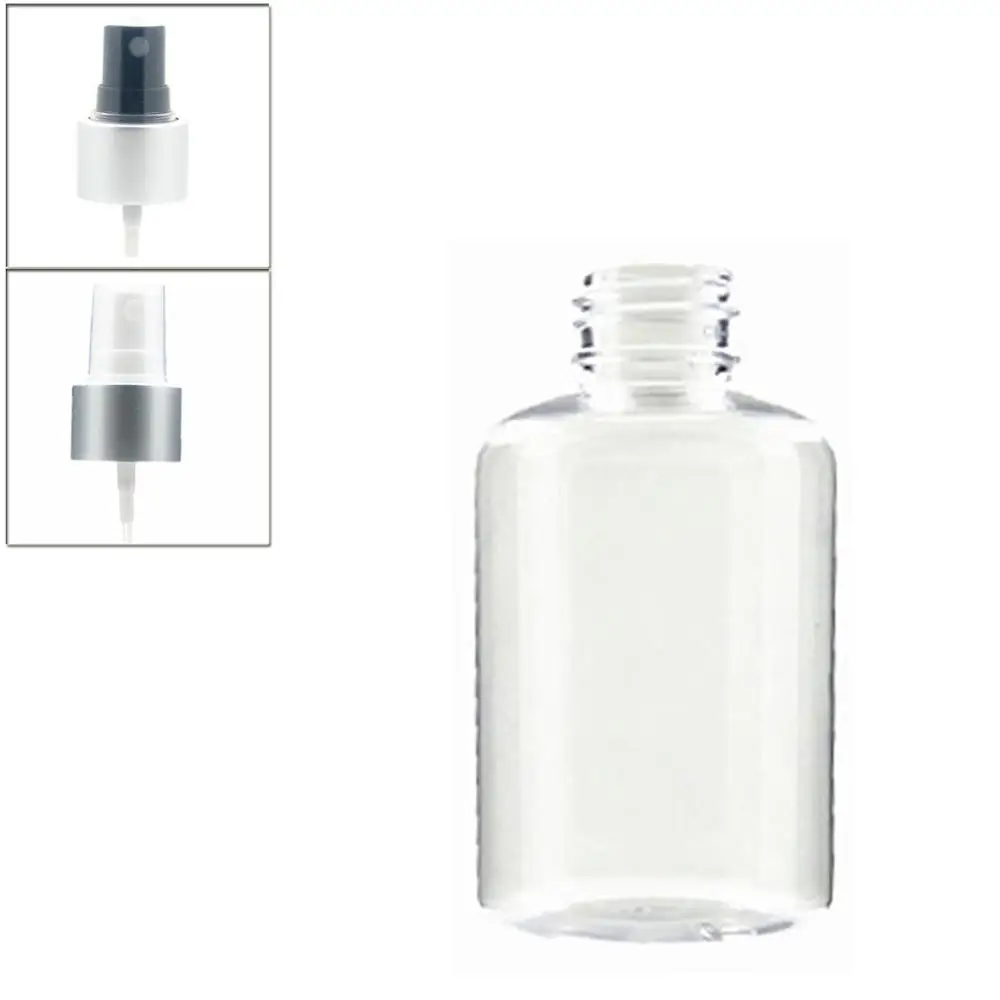 4oz/120ml empty boston round plastic bottle clear pet with black/white aluminum fine mist sprayer | Красота и здоровье