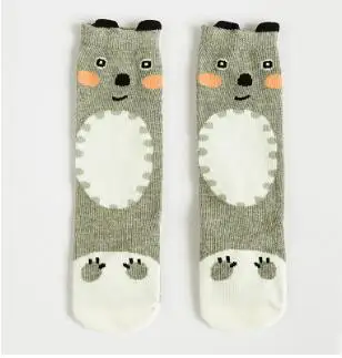 Новинка года, носки для малышей с рисунками из мультфильмов детские носки с принтом Тоторо гольфы для мальчиков и девочек модные детские носки - Цвет: Gray bear