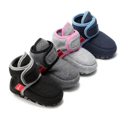 2021 New Baby Shoes Socks Baby Boy Girl Shoes Cotton Sole Soft Newborns Short Boots Toddler First Walkers Infant Crib Shoes